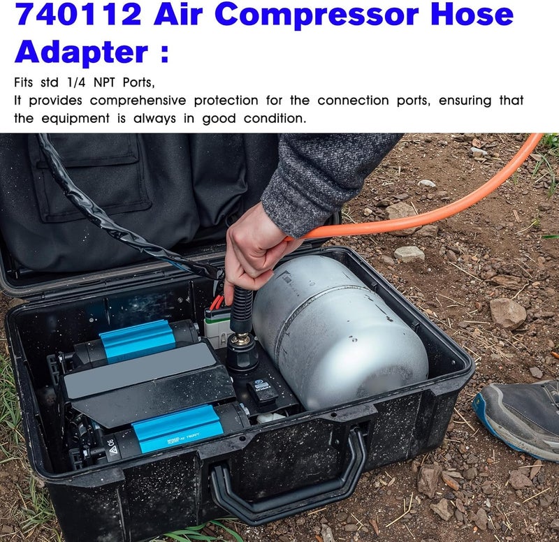 JIOTAR 740112 Air Compressor Hose Adapter With Dust Cap Replacement A/R/B Air Compressor Hose Coupling A/RB Universal On Board Systems GaugeAir Chuck Air Tank Secure Air Tool Connections Adapter- NPT Std - Image 4